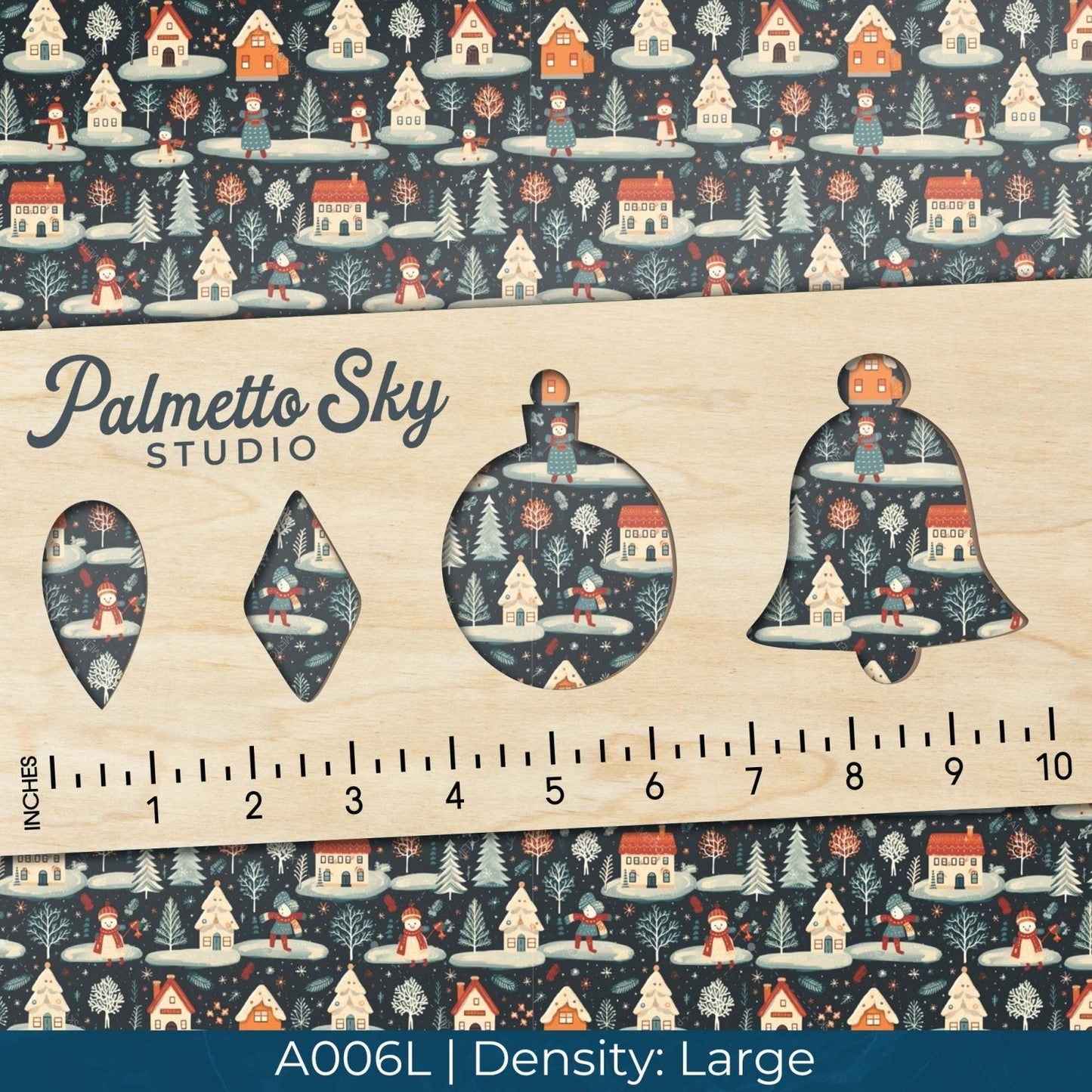 A006 Dark Snowy Town Trees - Palmetto Sky Studio