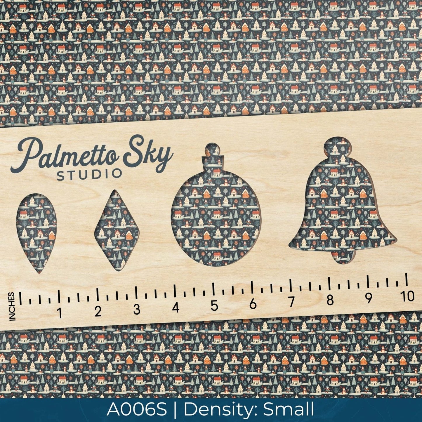 A006 Dark Snowy Town Trees - Palmetto Sky Studio