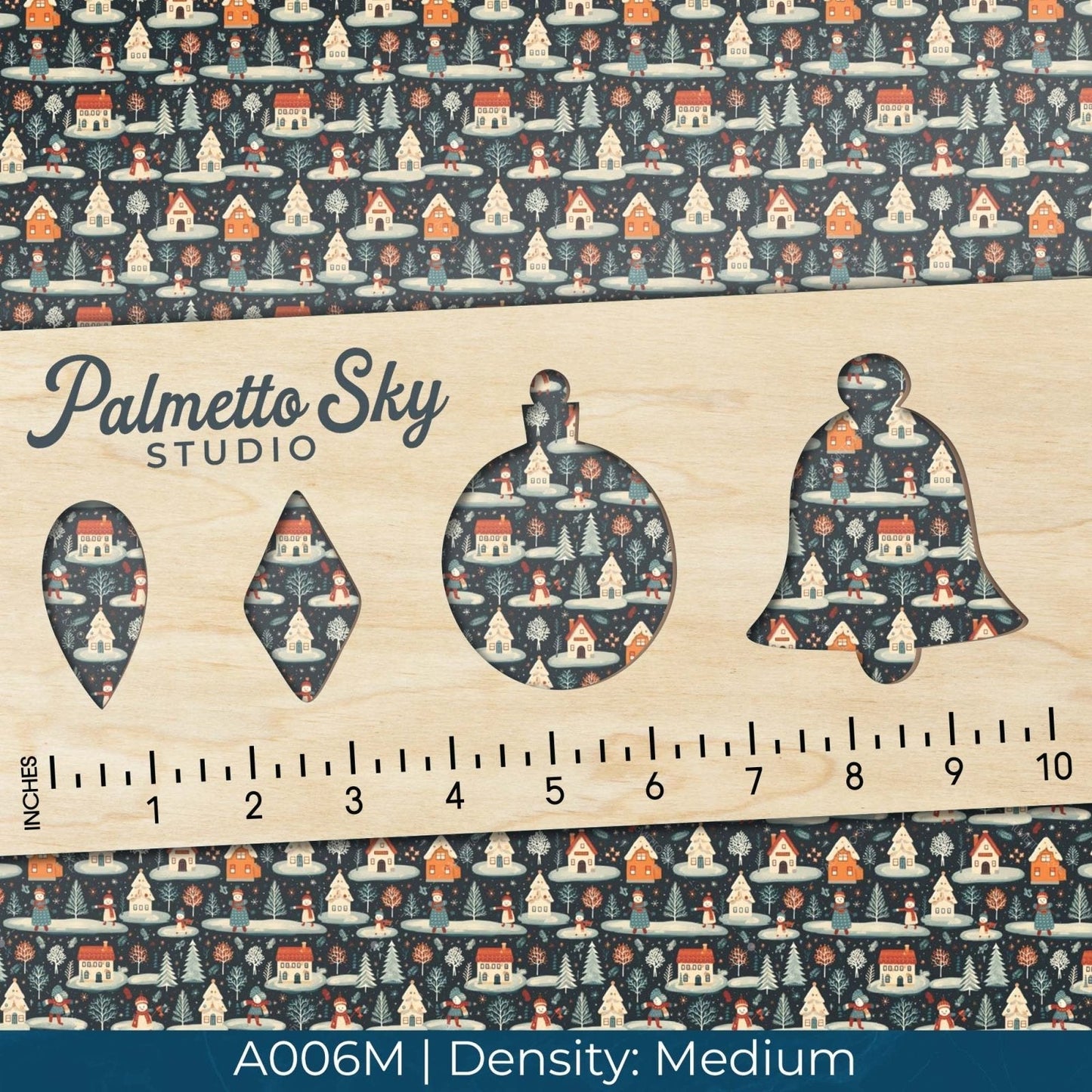 A006 Dark Snowy Town Trees - Palmetto Sky Studio