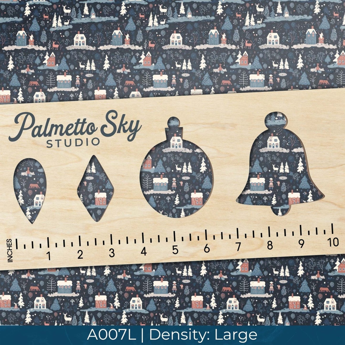 A007 Snowy Night Town - Palmetto Sky Studio