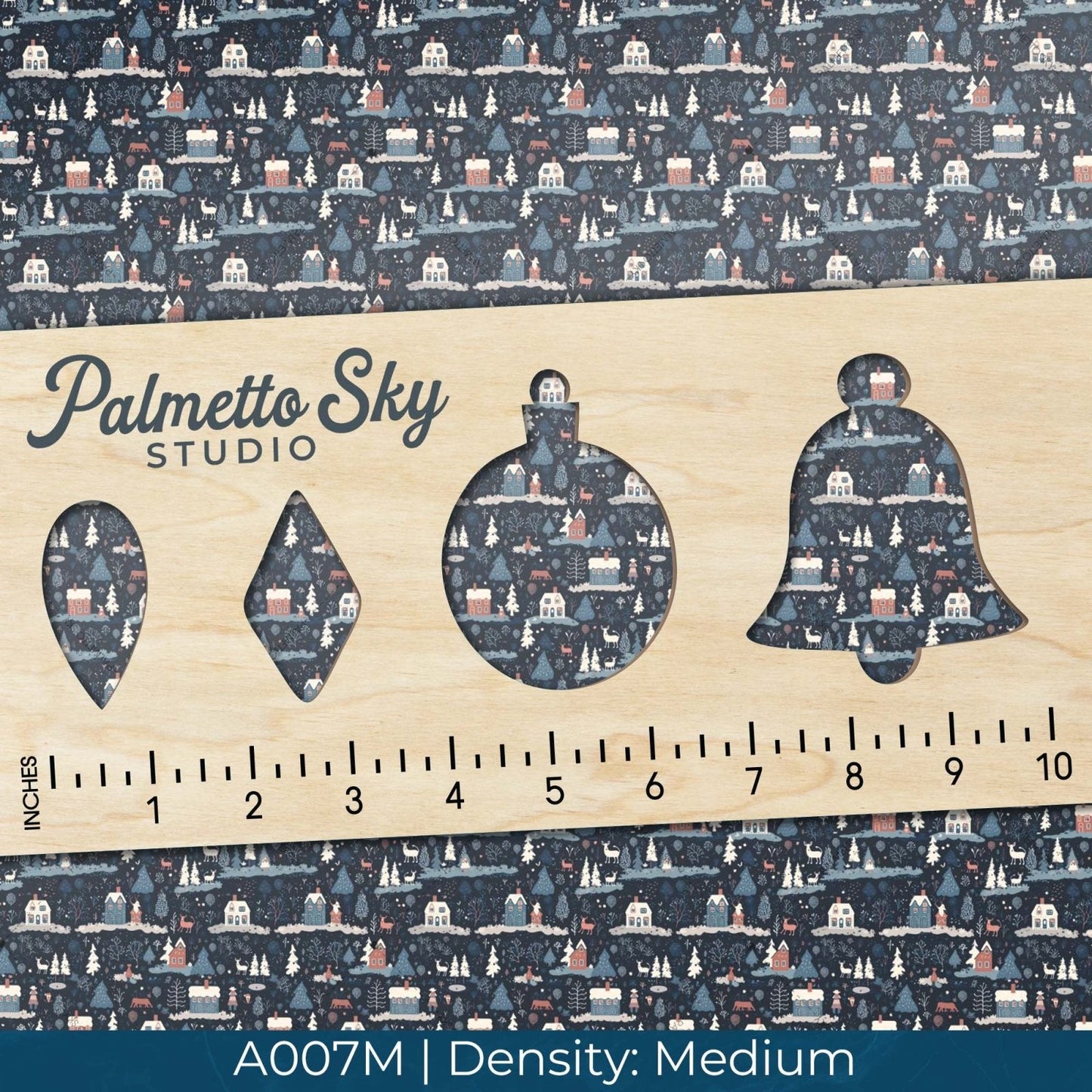 A007 Snowy Night Town - Palmetto Sky Studio