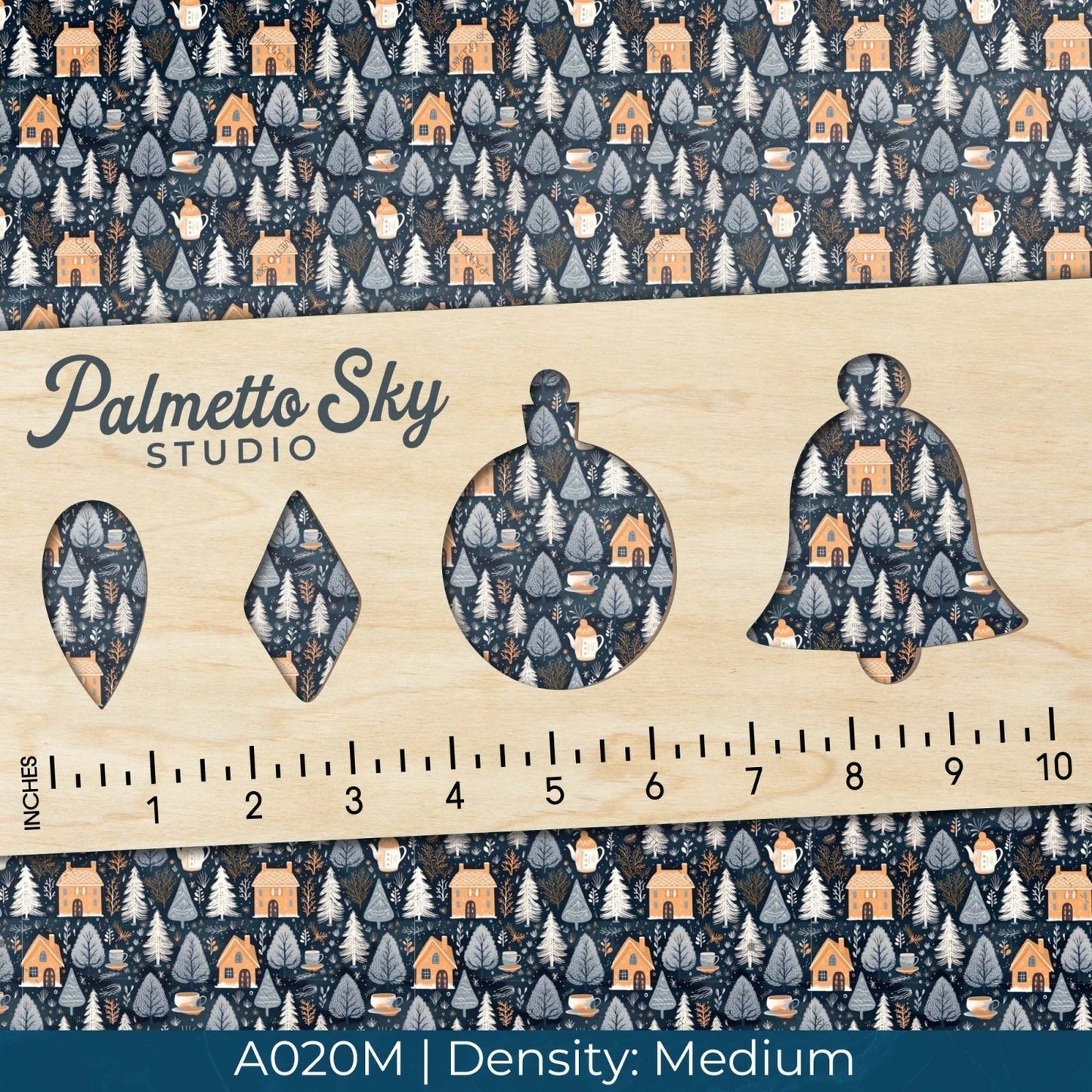 A020 Snowy Town Night - Palmetto Sky Studio