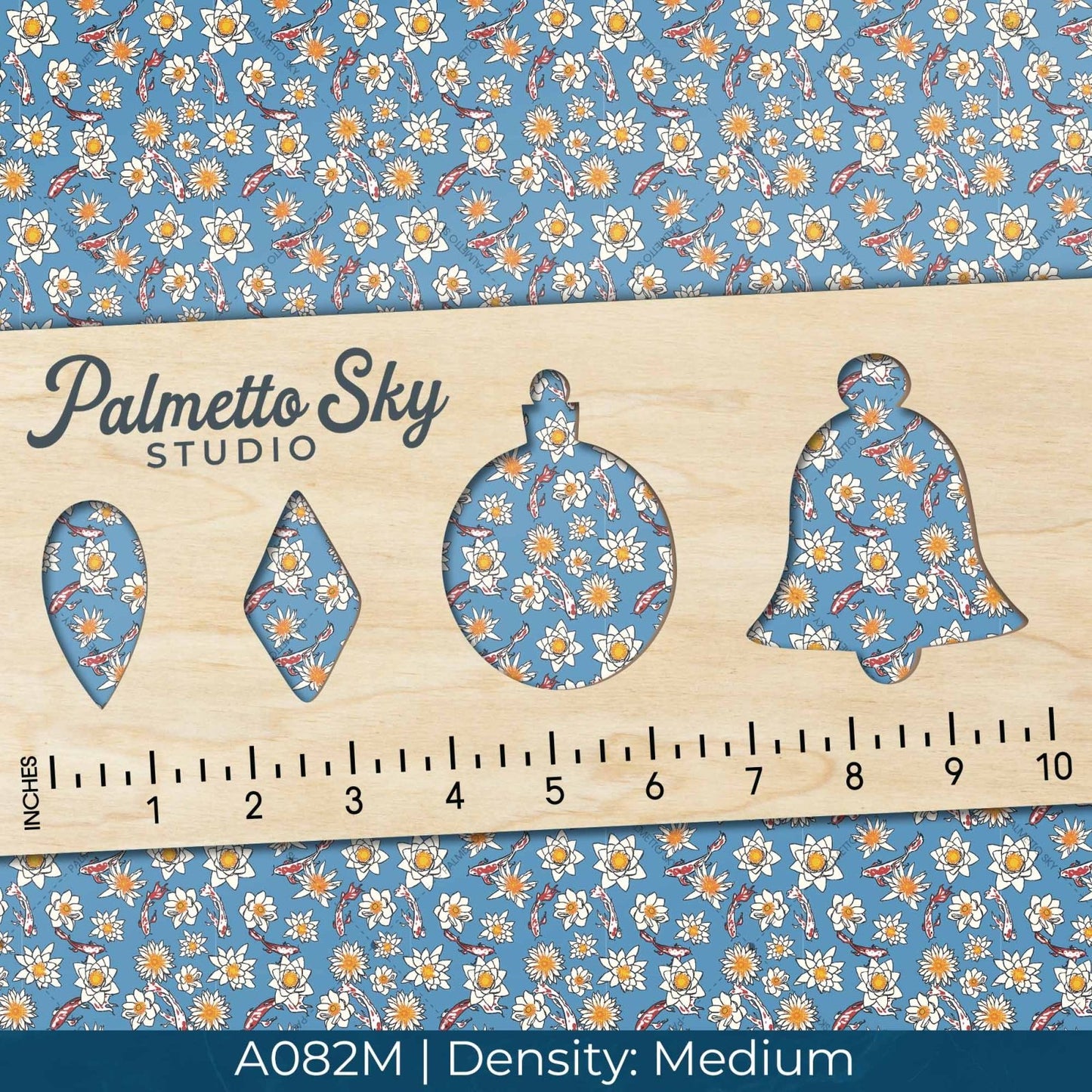 A082 Blue Koi Blossoms - Palmetto Sky Studio