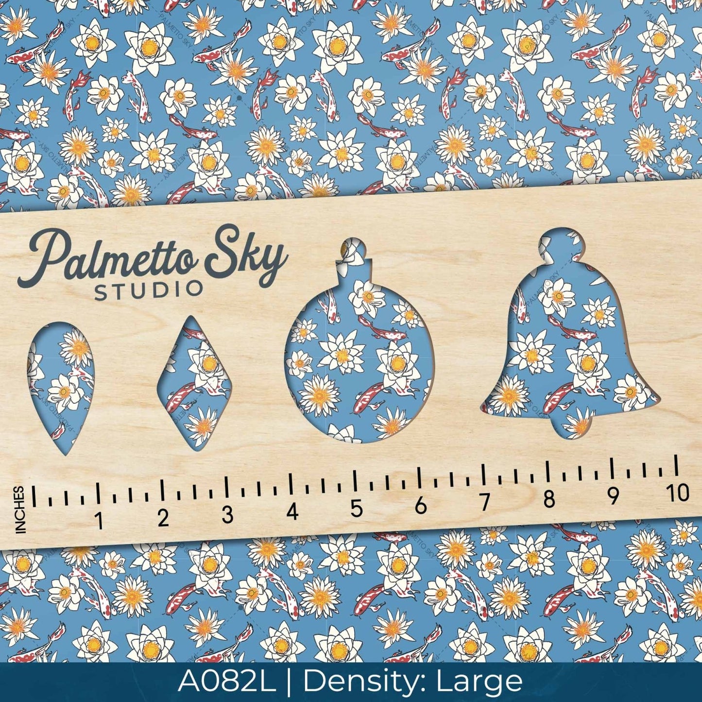 A082 Blue Koi Blossoms - Palmetto Sky Studio