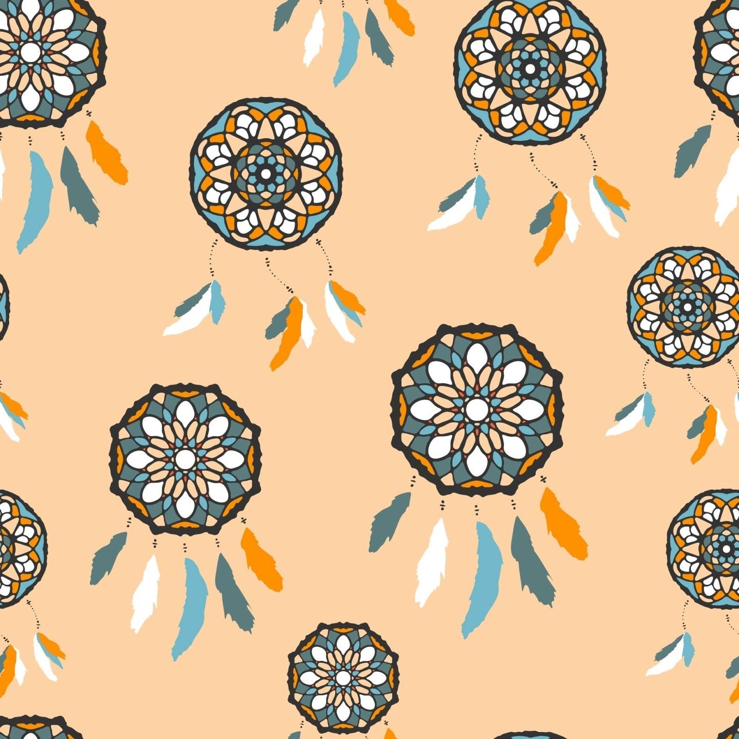 A083 Orange Native Dreamcatcher - Palmetto Sky Studio