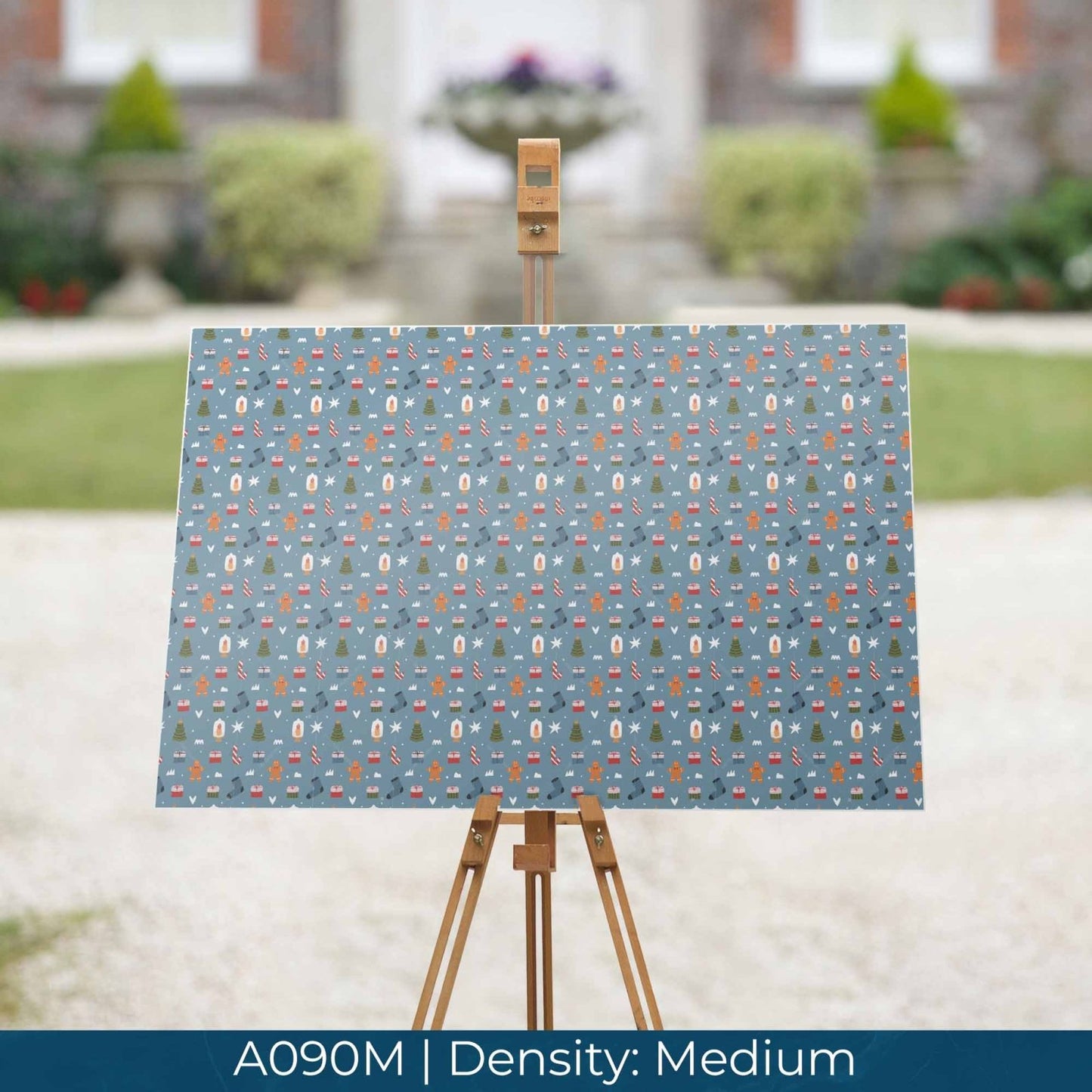 A090 Blue Gingerbread Stockings - Palmetto Sky Studio