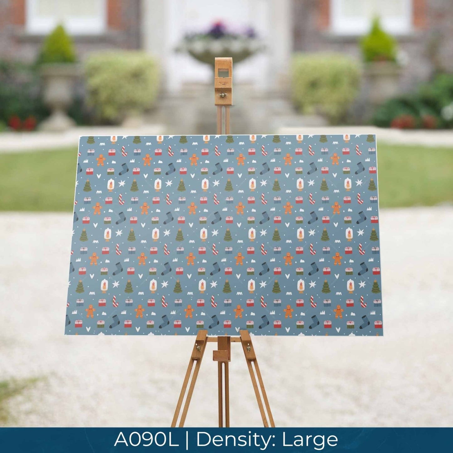 A090 Blue Gingerbread Stockings - Palmetto Sky Studio