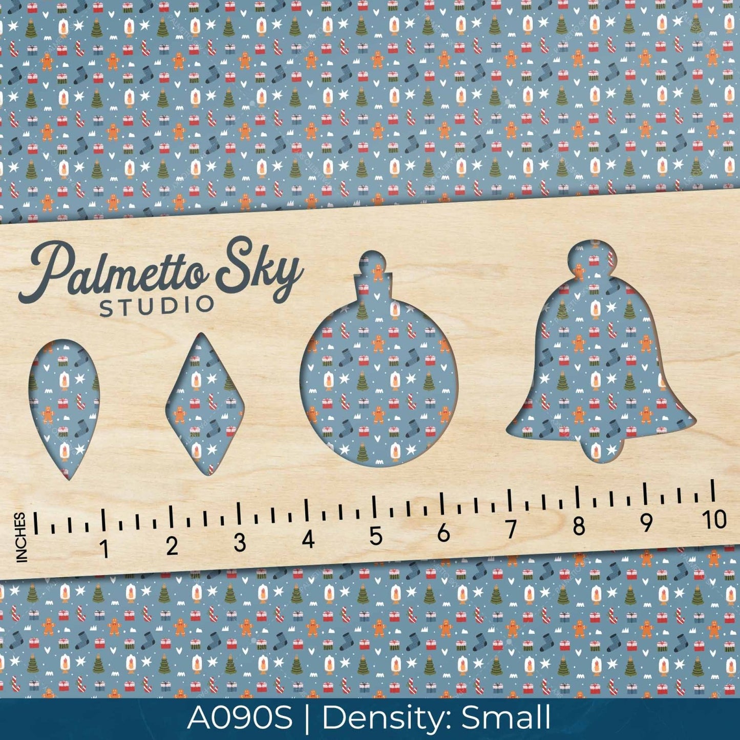 A090 Blue Gingerbread Stockings - Palmetto Sky Studio