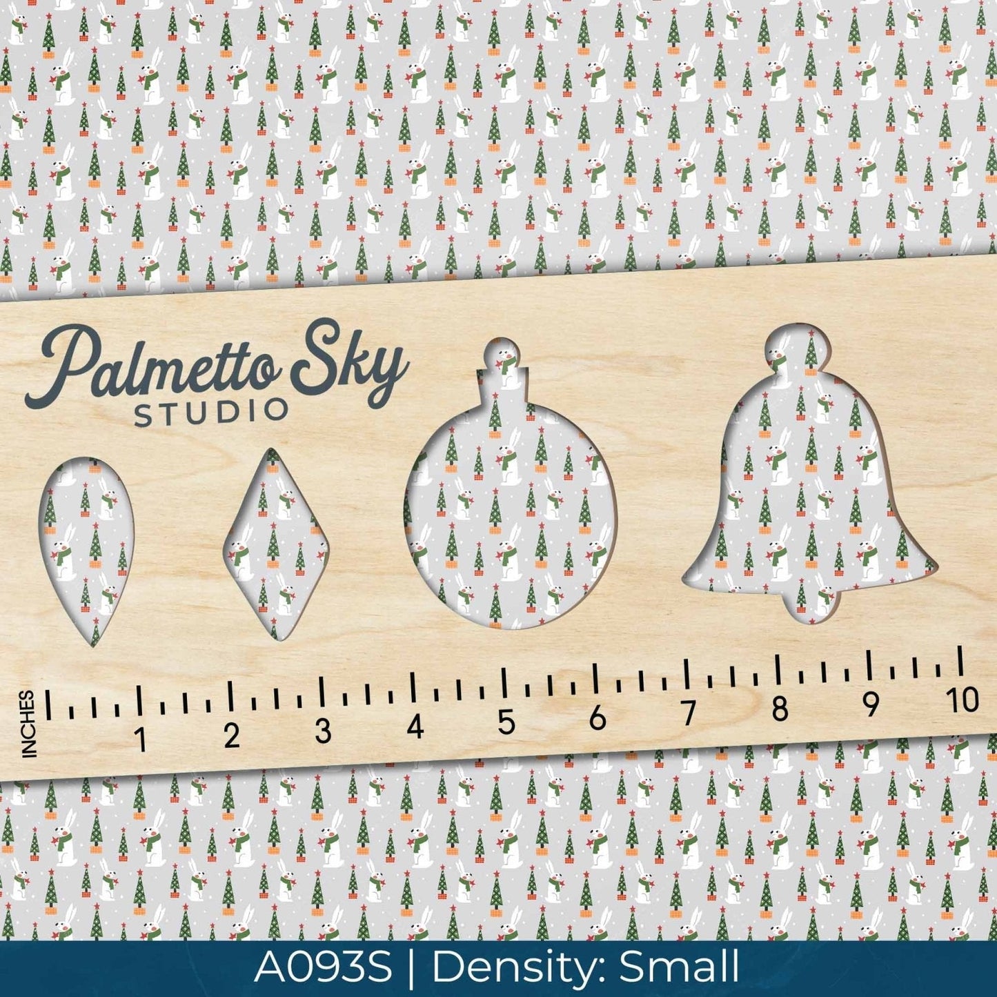 A093 Christmas Grey Rabbit - Palmetto Sky Studio