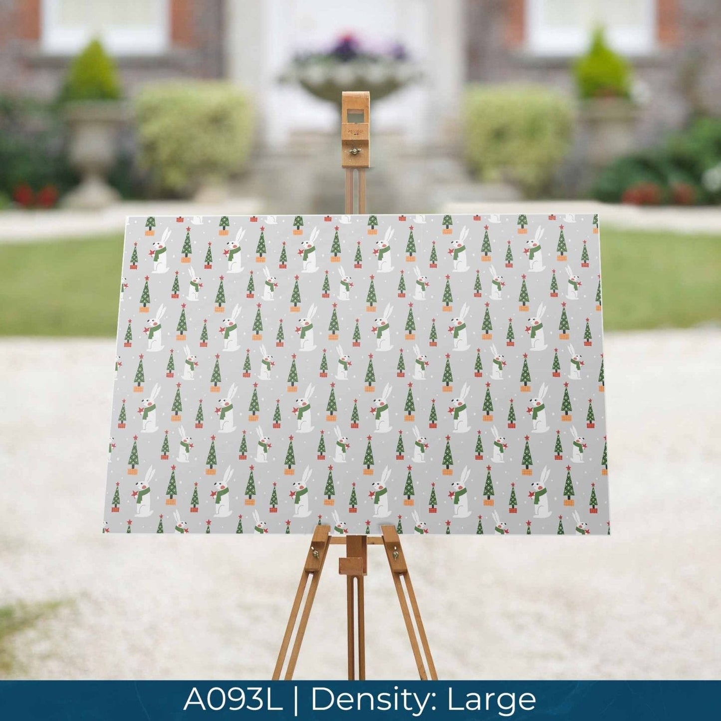 A093 Christmas Grey Rabbit - Palmetto Sky Studio