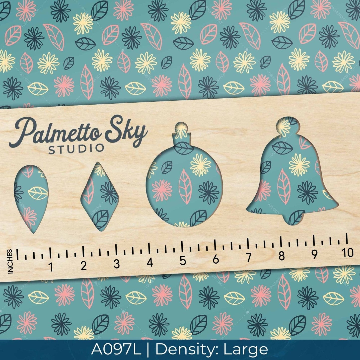 A097 Teal Flowers Greenery - Palmetto Sky Studio