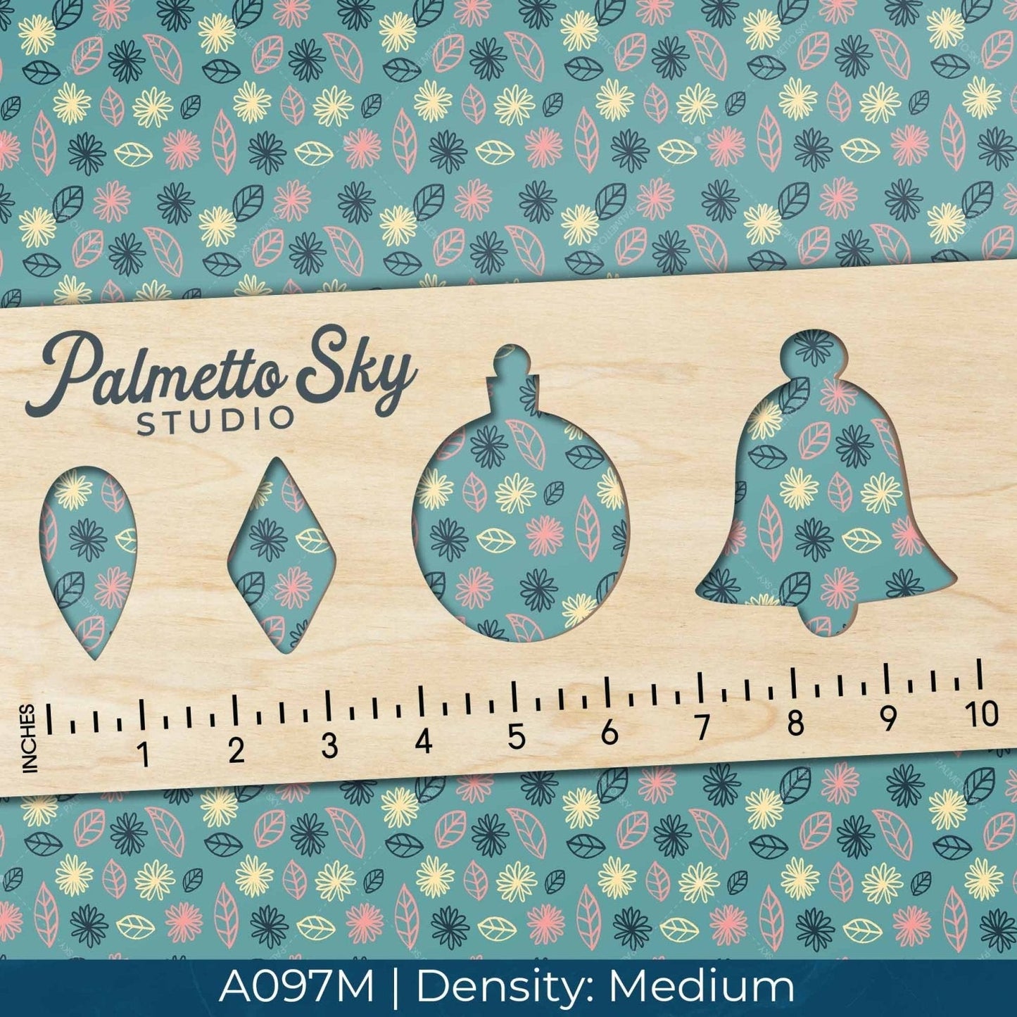A097 Teal Flowers Greenery - Palmetto Sky Studio