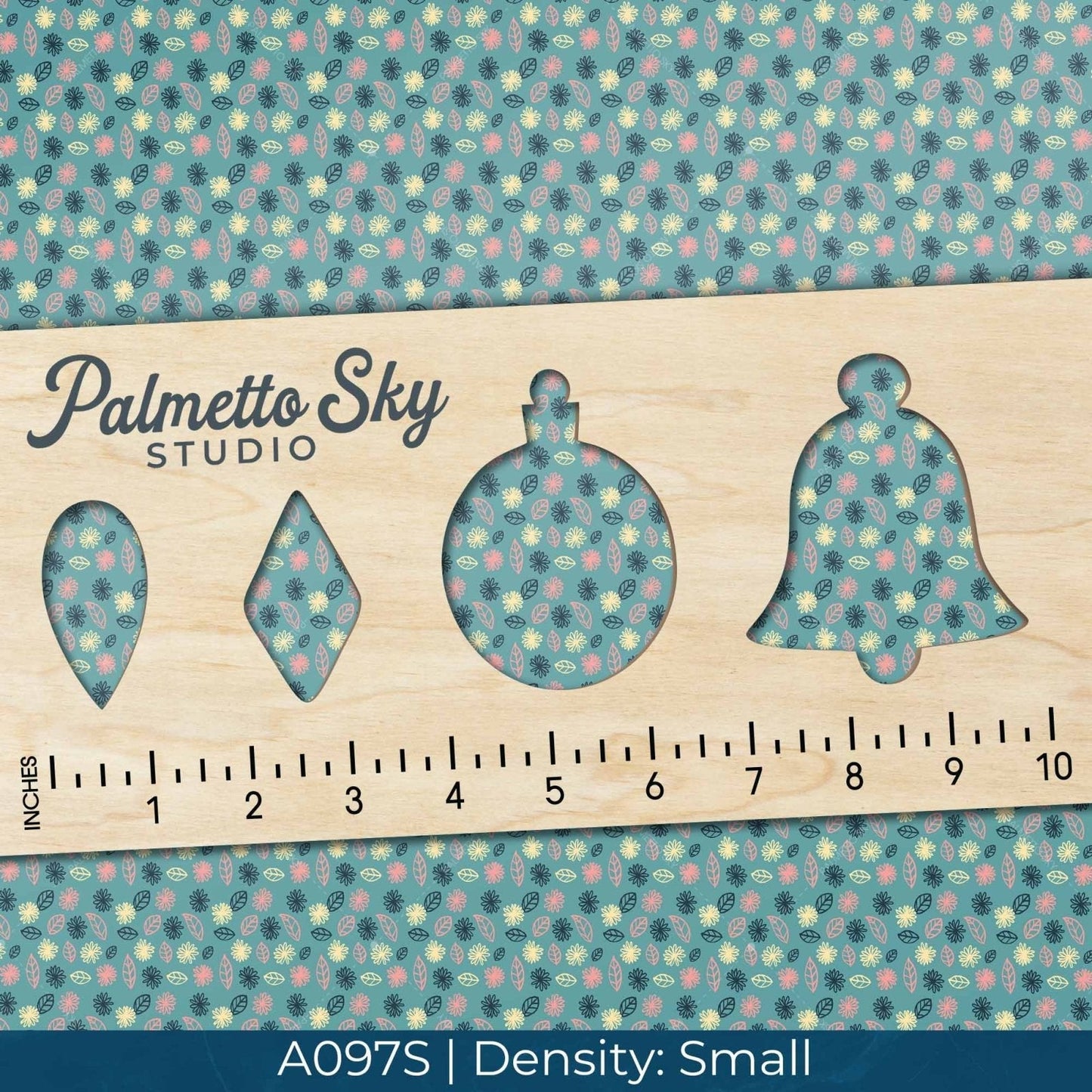 A097 Teal Flowers Greenery - Palmetto Sky Studio