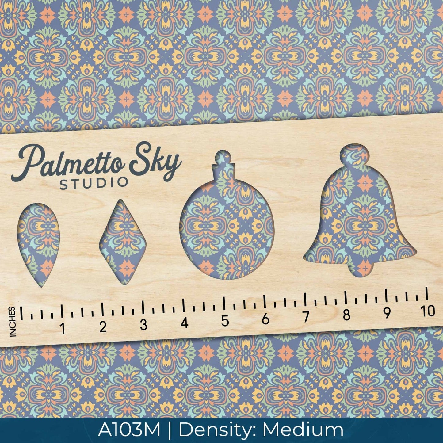 A103 Blue Ornate Tiles - Palmetto Sky Studio