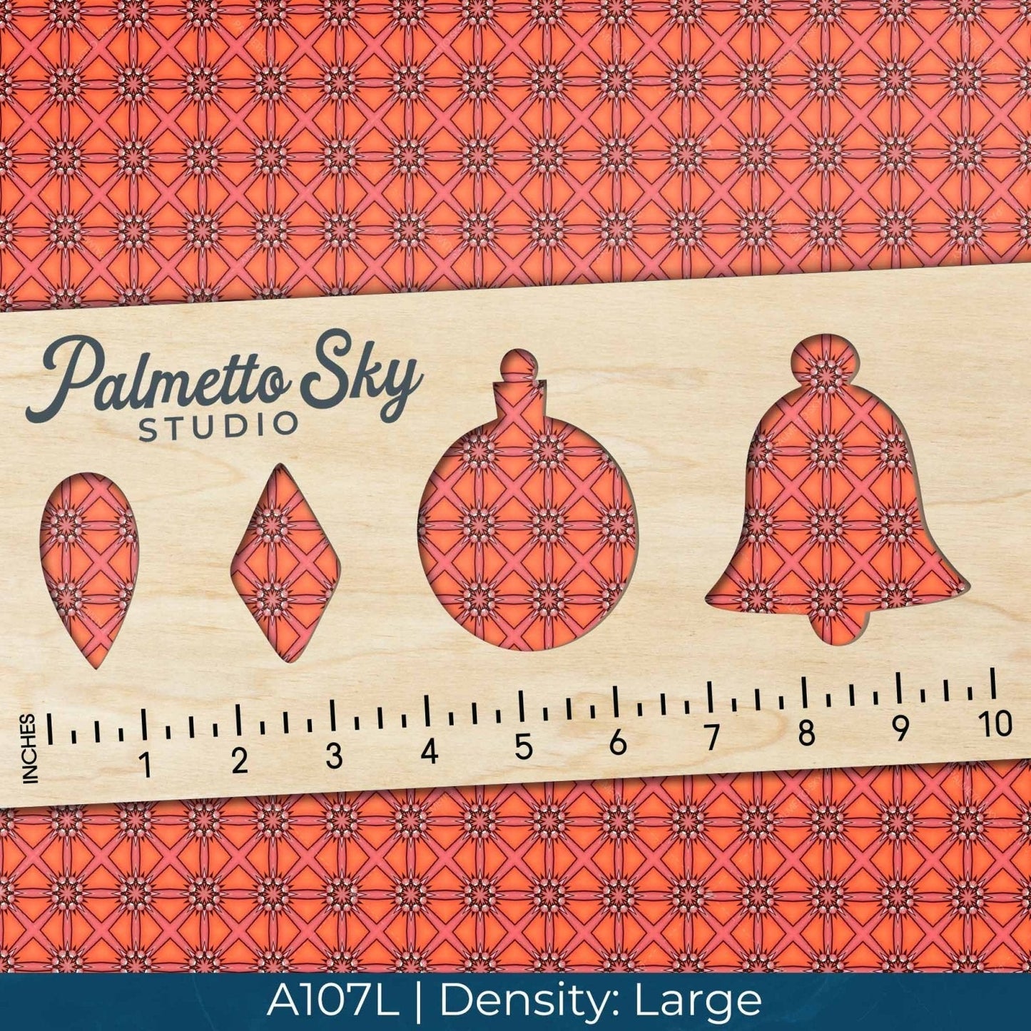 A107 Orange Psychedelic Geometric - Palmetto Sky Studio