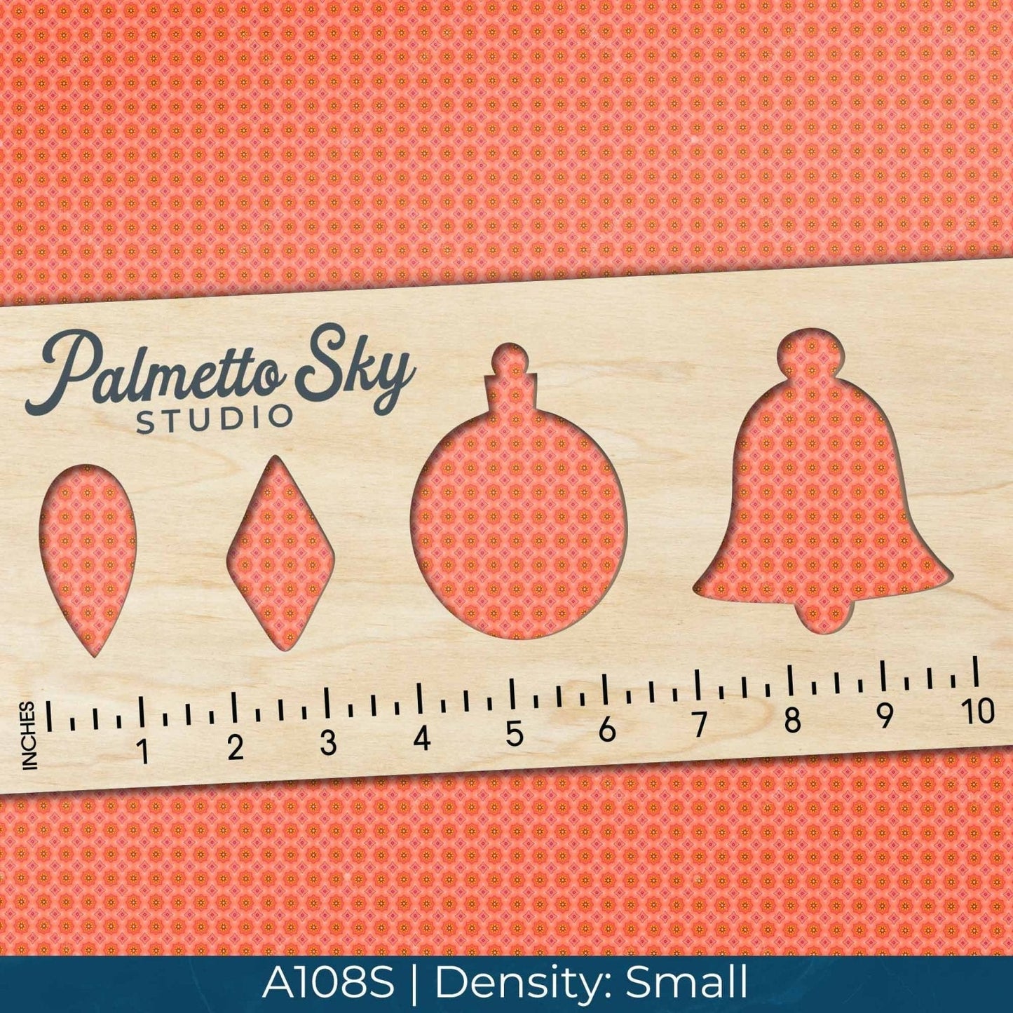 A108 Orange Floral Geometric - Palmetto Sky Studio