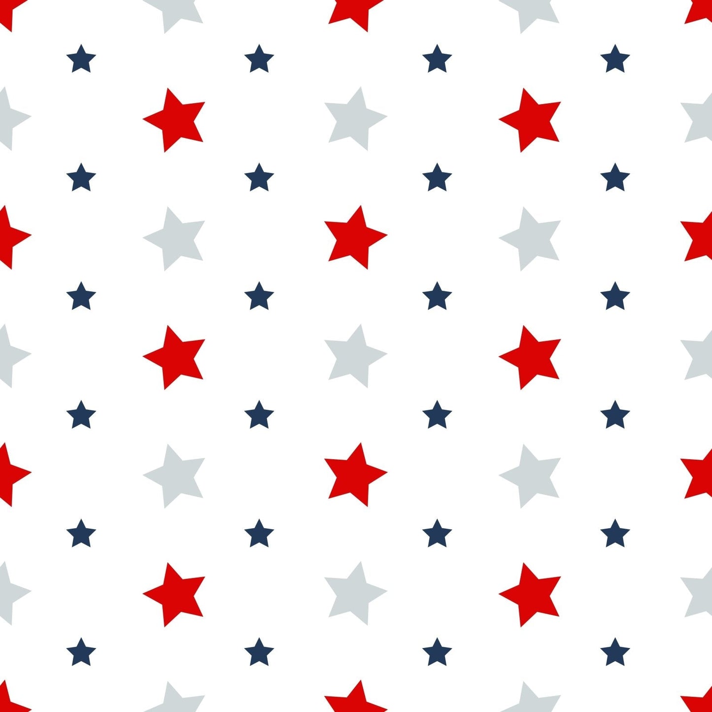 A110 White Patriotic Stars - Palmetto Sky Studio