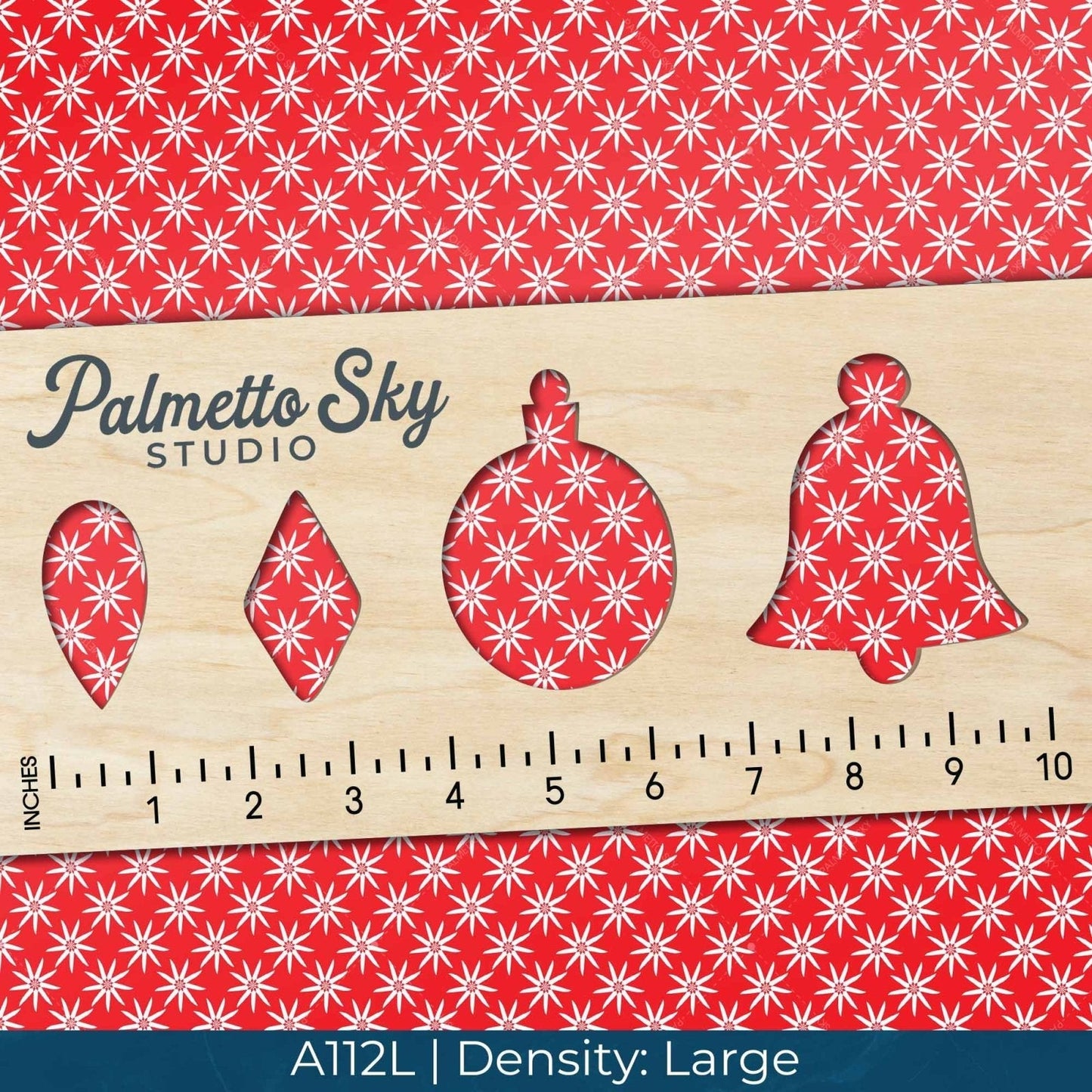 A112 Red Geometric Flowers - Palmetto Sky Studio
