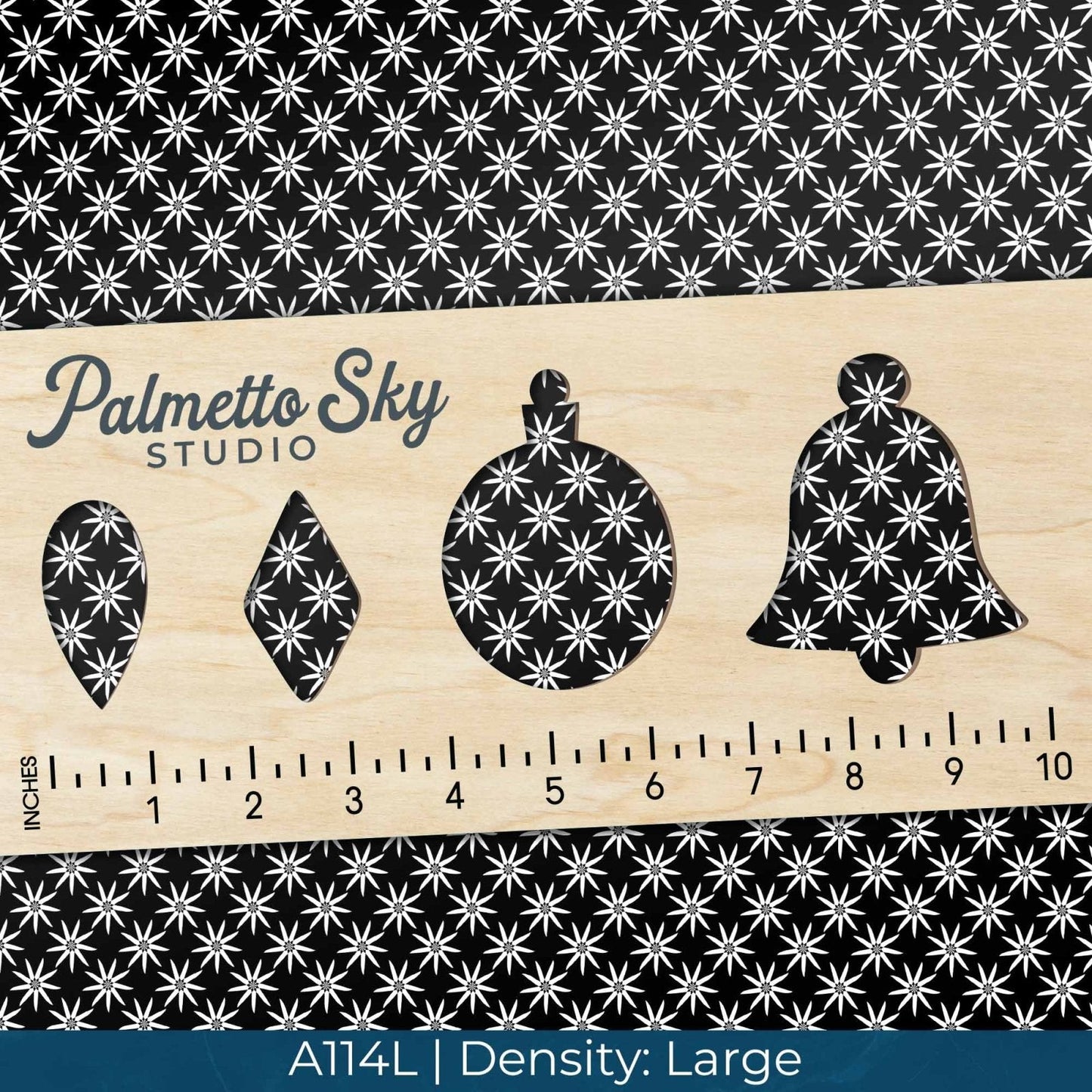 A114 Black Geometric Flowers - Palmetto Sky Studio