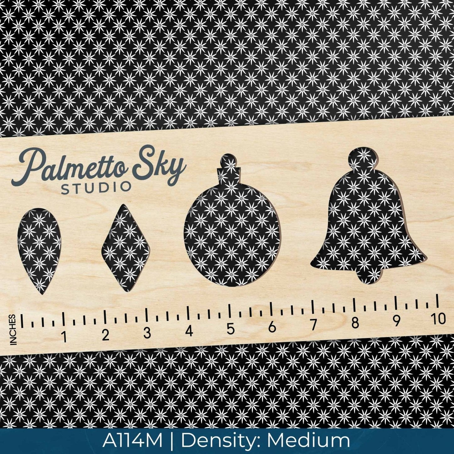 A114 Black Geometric Flowers - Palmetto Sky Studio