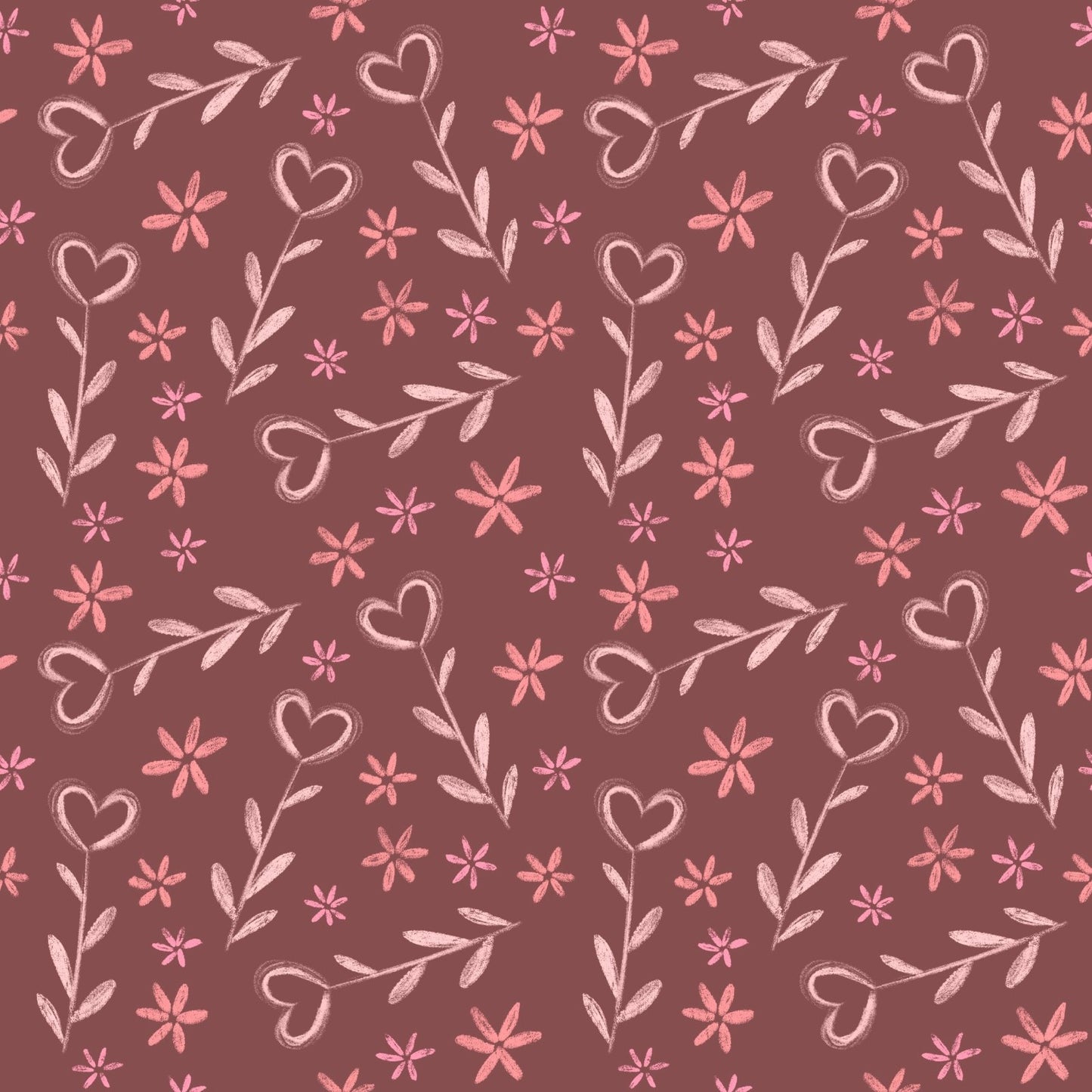 A137 Mauve Heart Florals - Palmetto Sky Studio