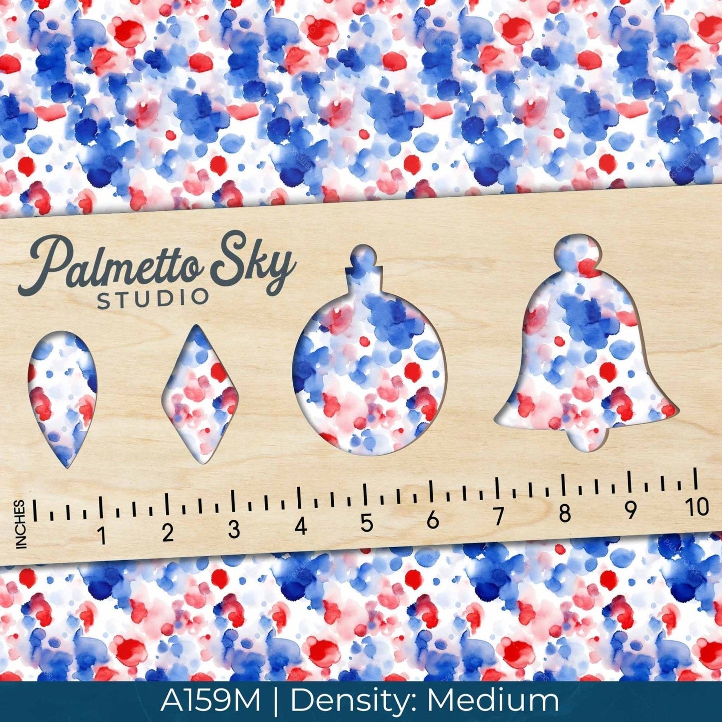 A159 Patriotic Red White Blue Watercolor - Palmetto Sky Studio