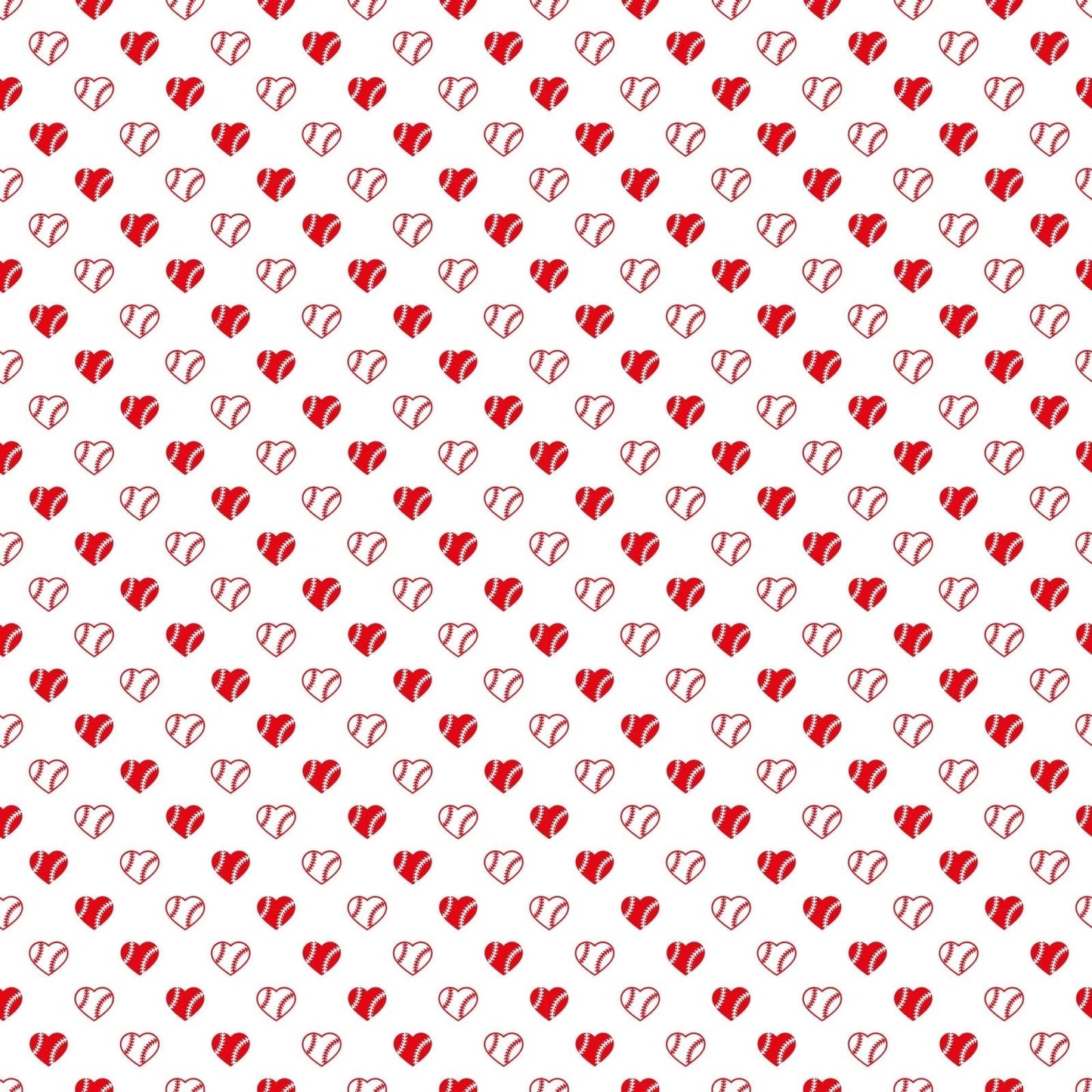 A164 Red White Baseball Heart - Palmetto Sky Studio