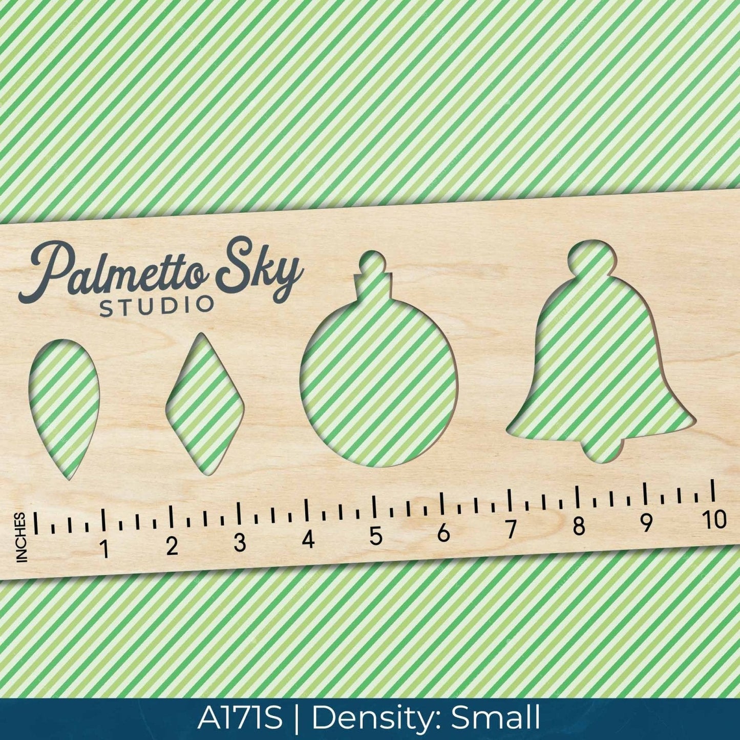 A171 Green Diagonal Stripes - Palmetto Sky Studio
