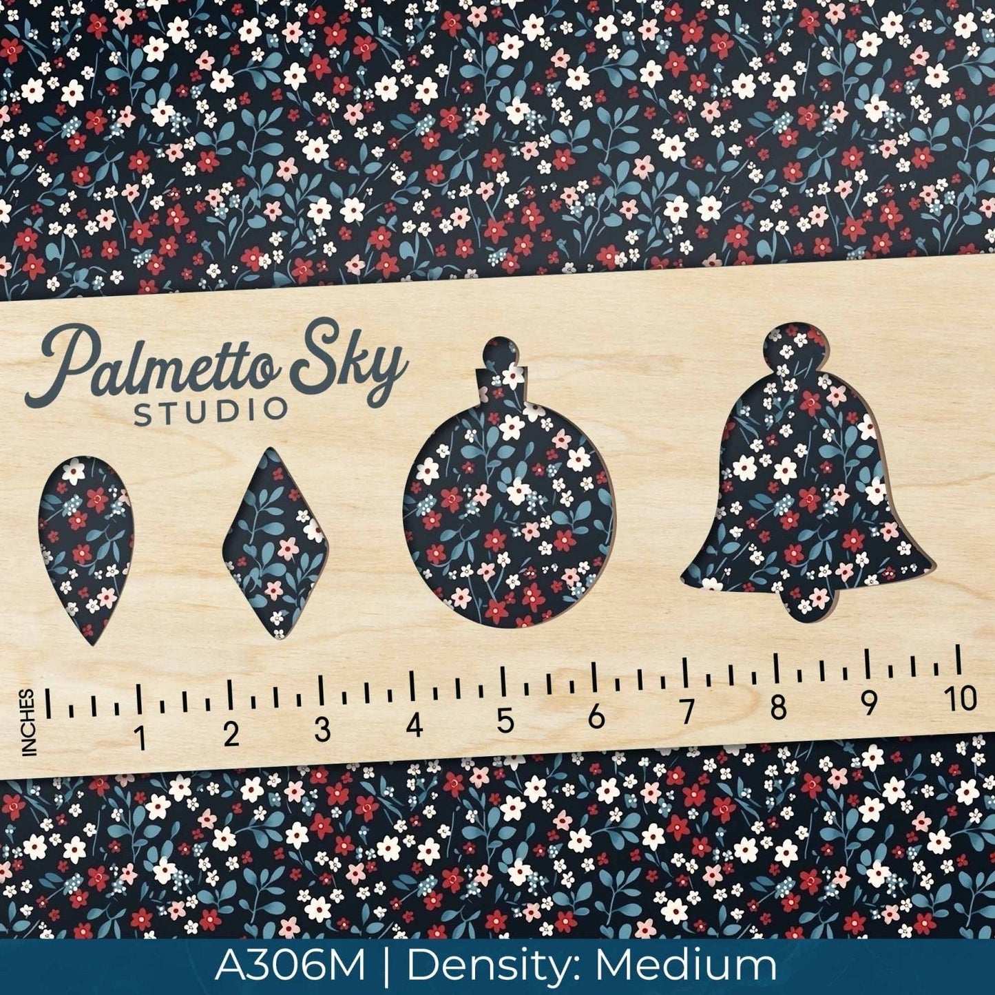 A306 Red Blue Florals - Palmetto Sky Studio