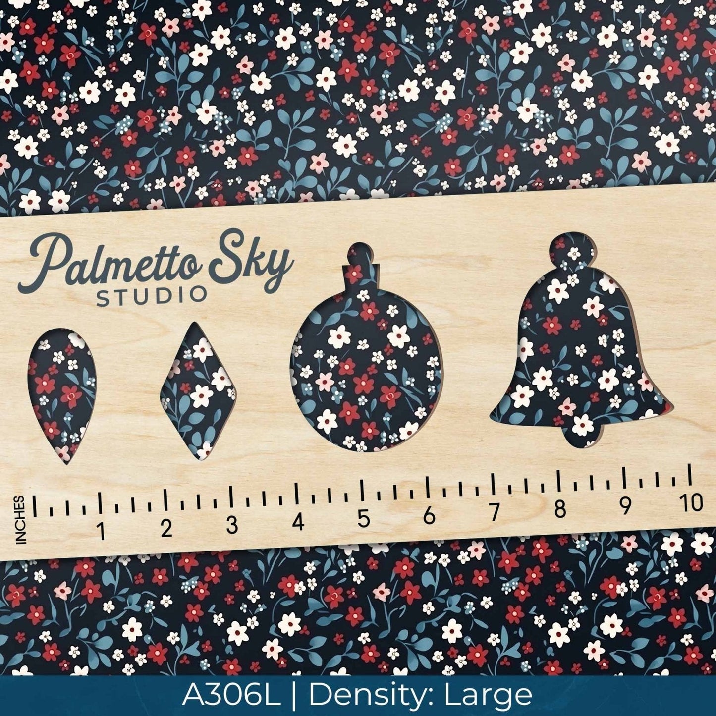 A306 Red Blue Florals - Palmetto Sky Studio