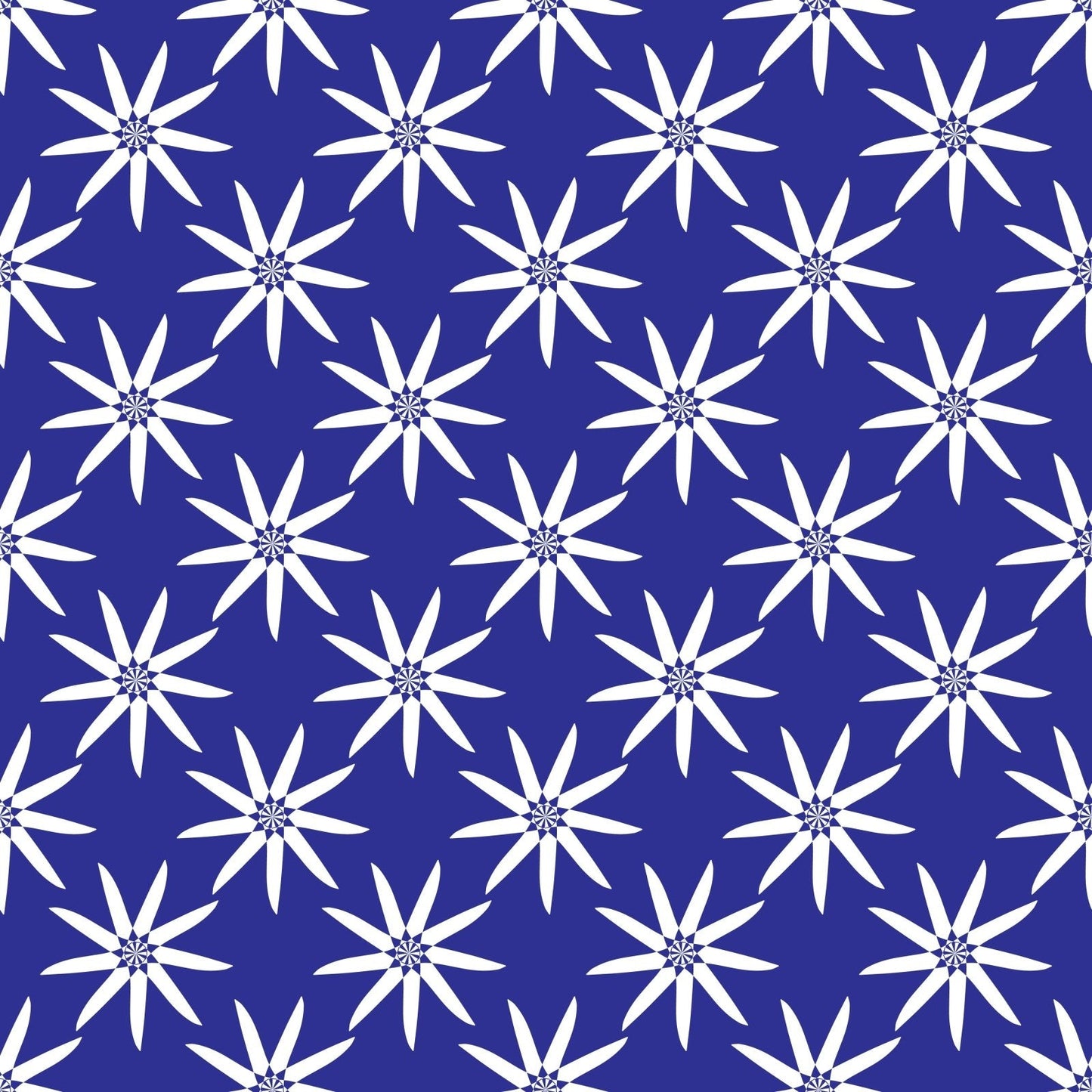 A319 Blue Geometric Flowers - Palmetto Sky Studio