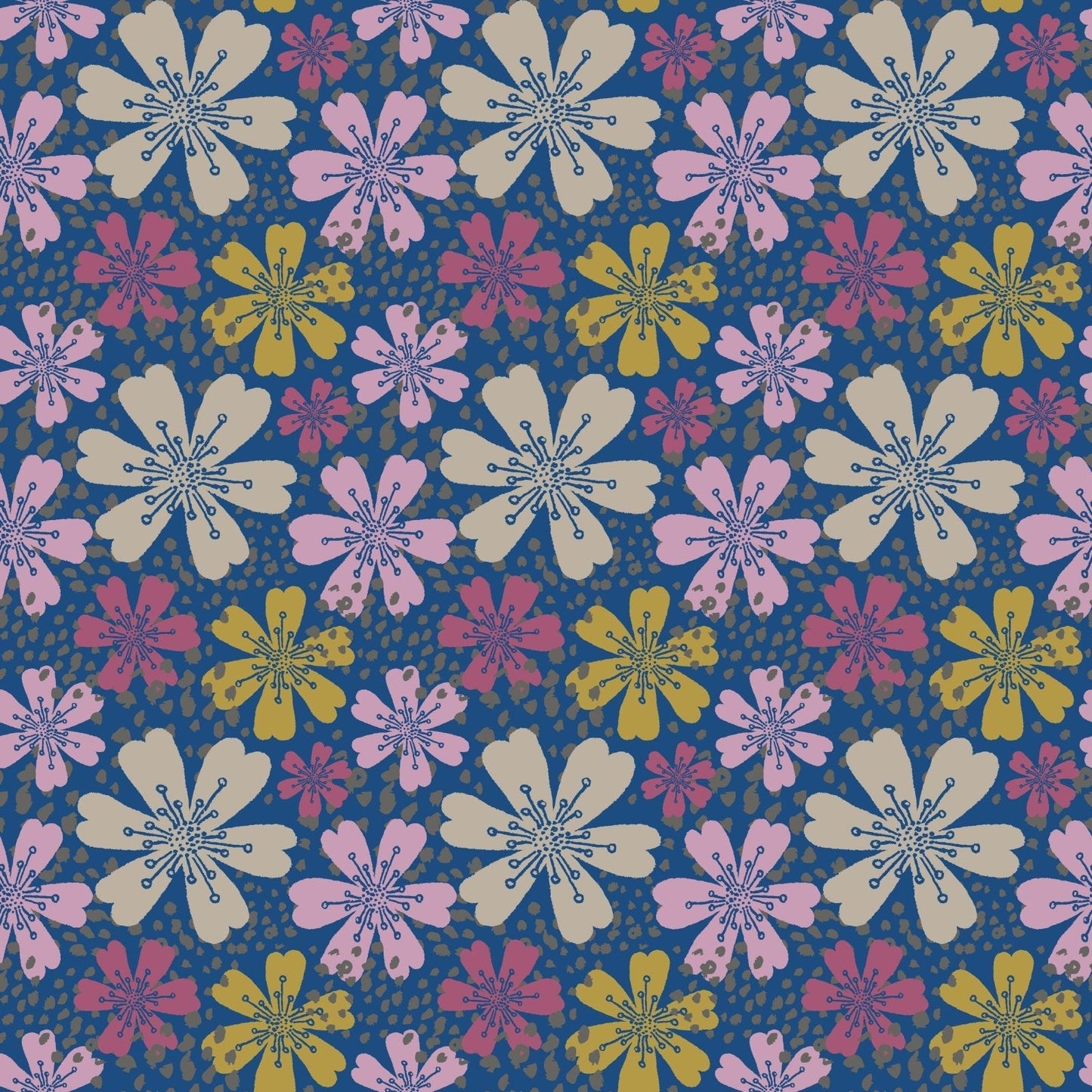 A333 Blue Pink Dainty Florals - Palmetto Sky Studio