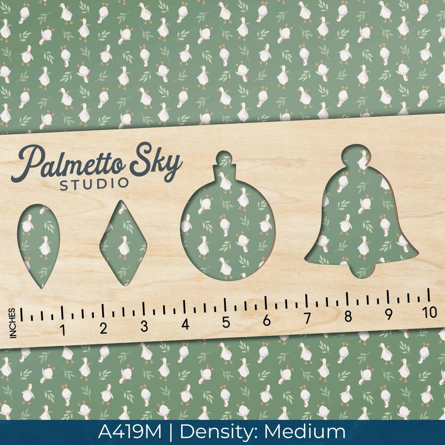 A419 Green Springtime Ducks - Palmetto Sky Studio