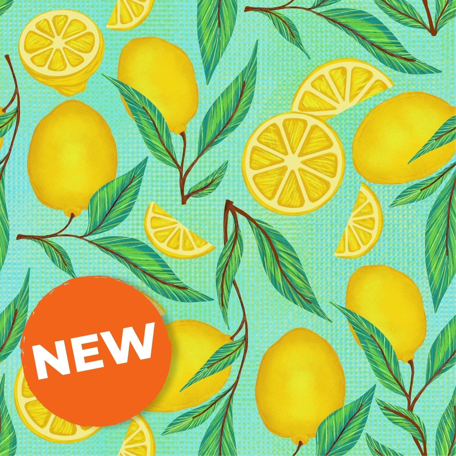 A445 Teal Summer Lemons - Palmetto Sky Studio