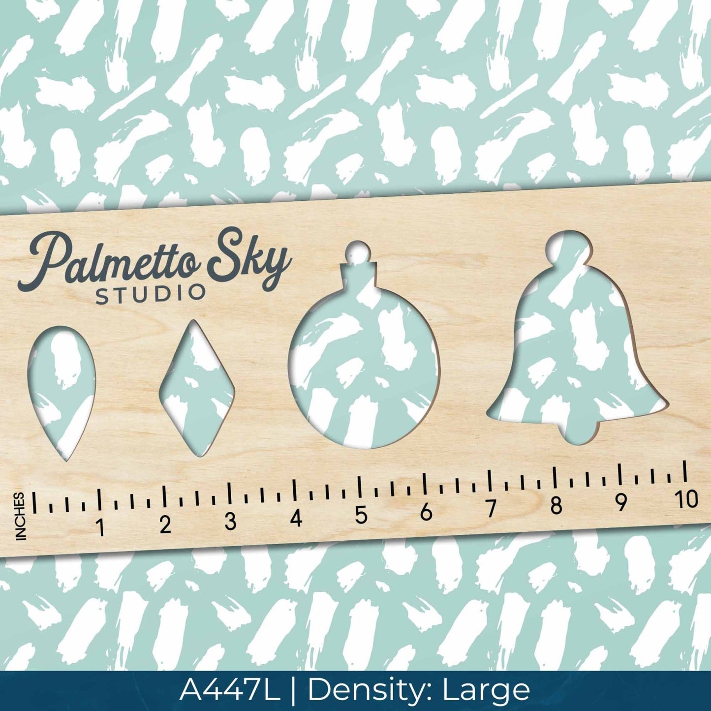 A447 Mint & White Paint Strokes - Palmetto Sky Studio