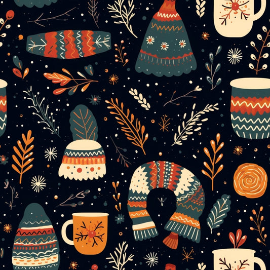 A005 Dark Christmas Pattern - Palmetto Sky Studio