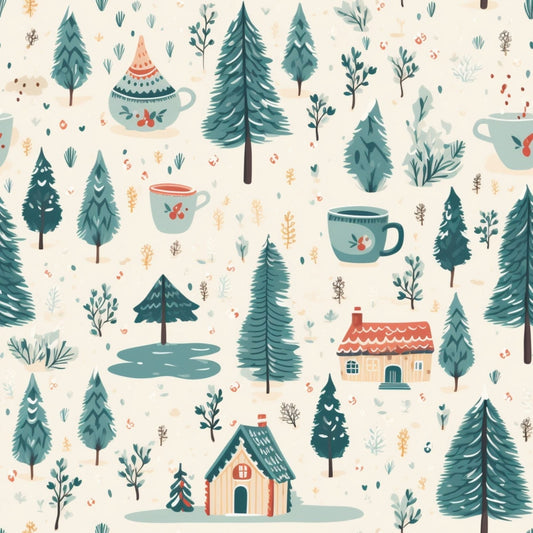 A025 Snowy Forest Home - Palmetto Sky Studio