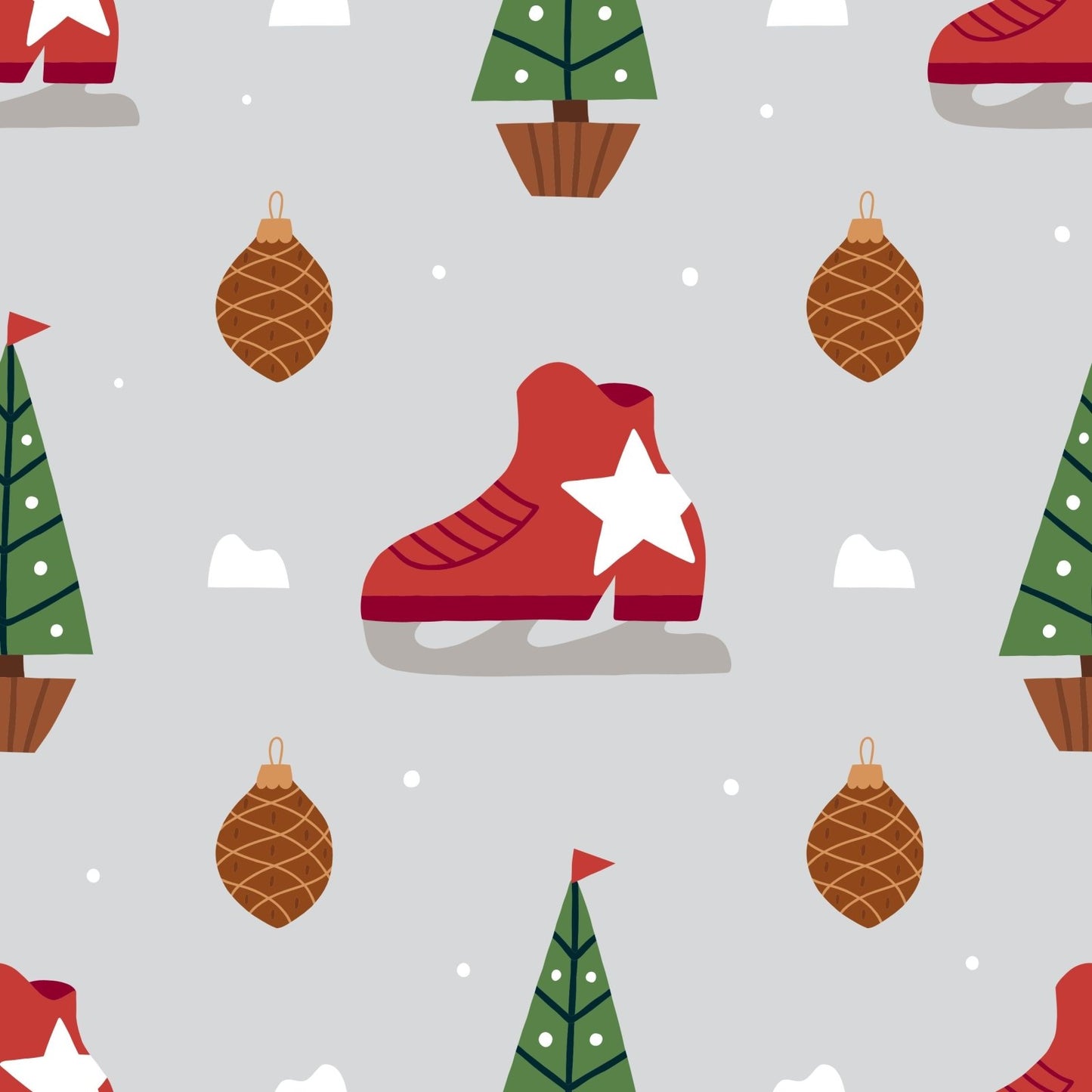 A092 Gray Ice Skate - Palmetto Sky Studio