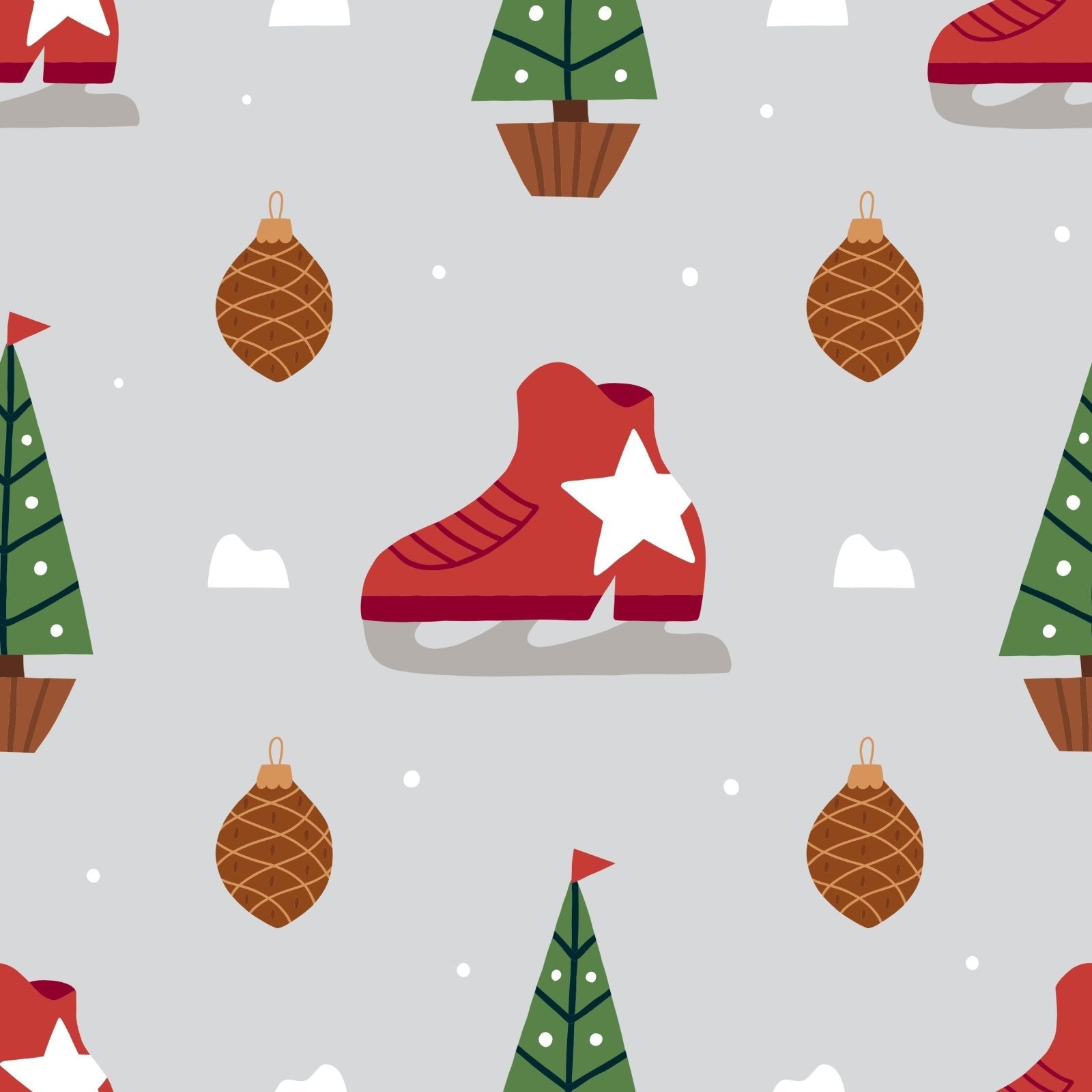A092 Gray Ice Skate - Palmetto Sky Studio