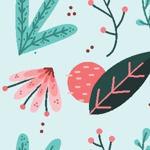 A094 Pink Teal Florals - Palmetto Sky Studio