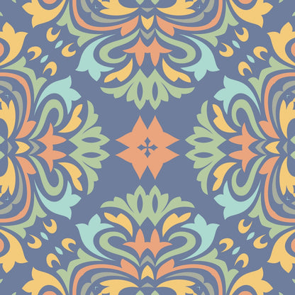 A103 Blue Ornate Tiles - Palmetto Sky Studio