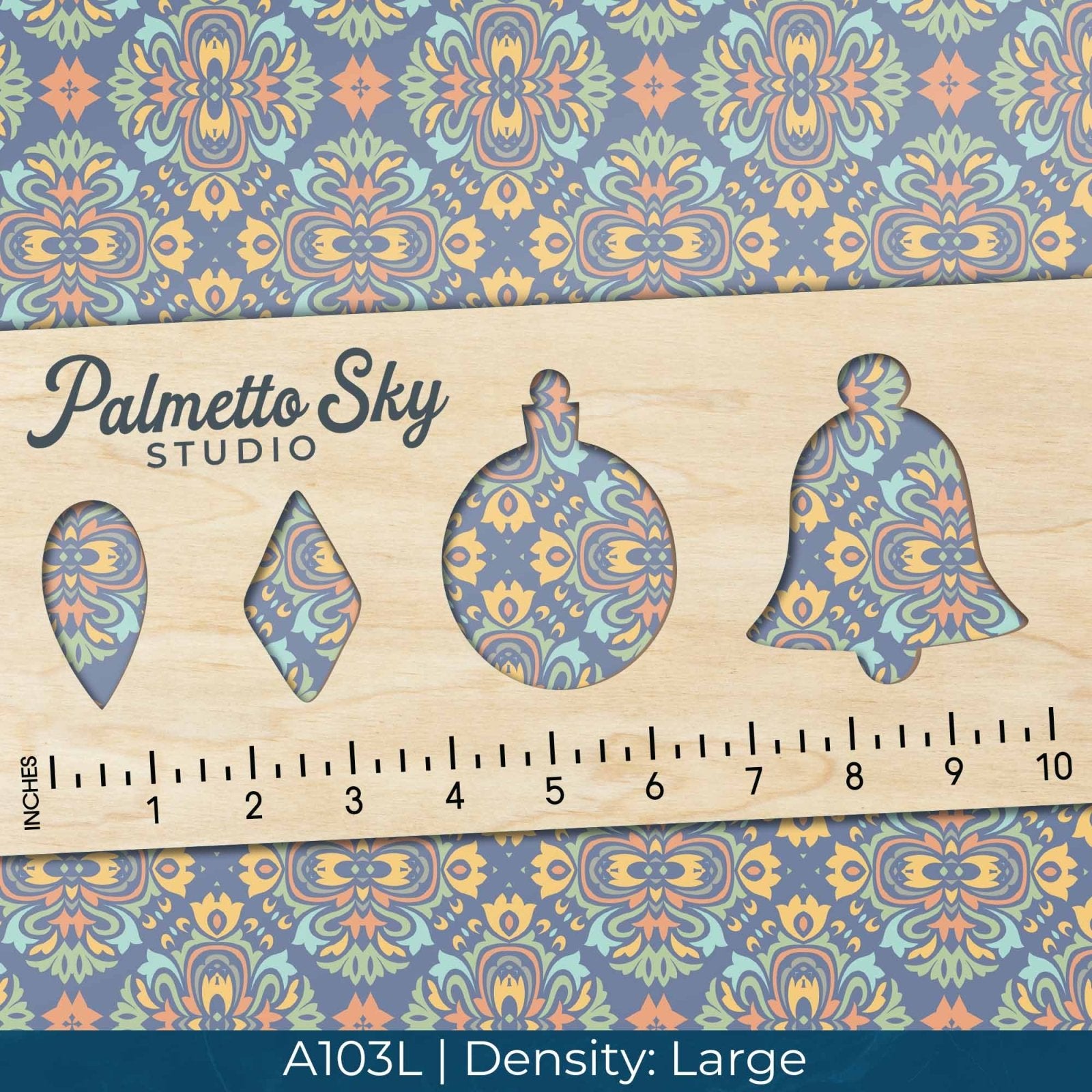 A103 Blue Ornate Tiles - Palmetto Sky Studio