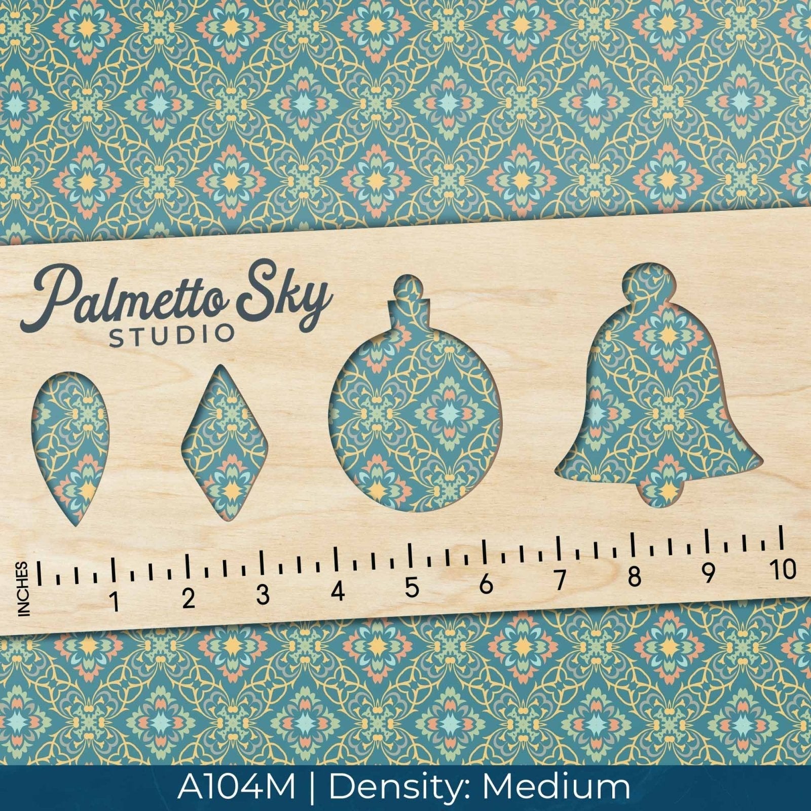 A104 Teal Ornate Tiles - Palmetto Sky Studio