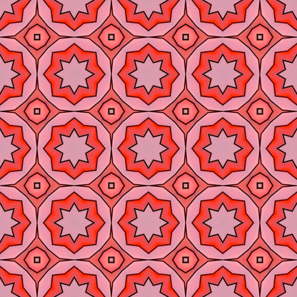 A106 Red Pink Geometric - Palmetto Sky Studio