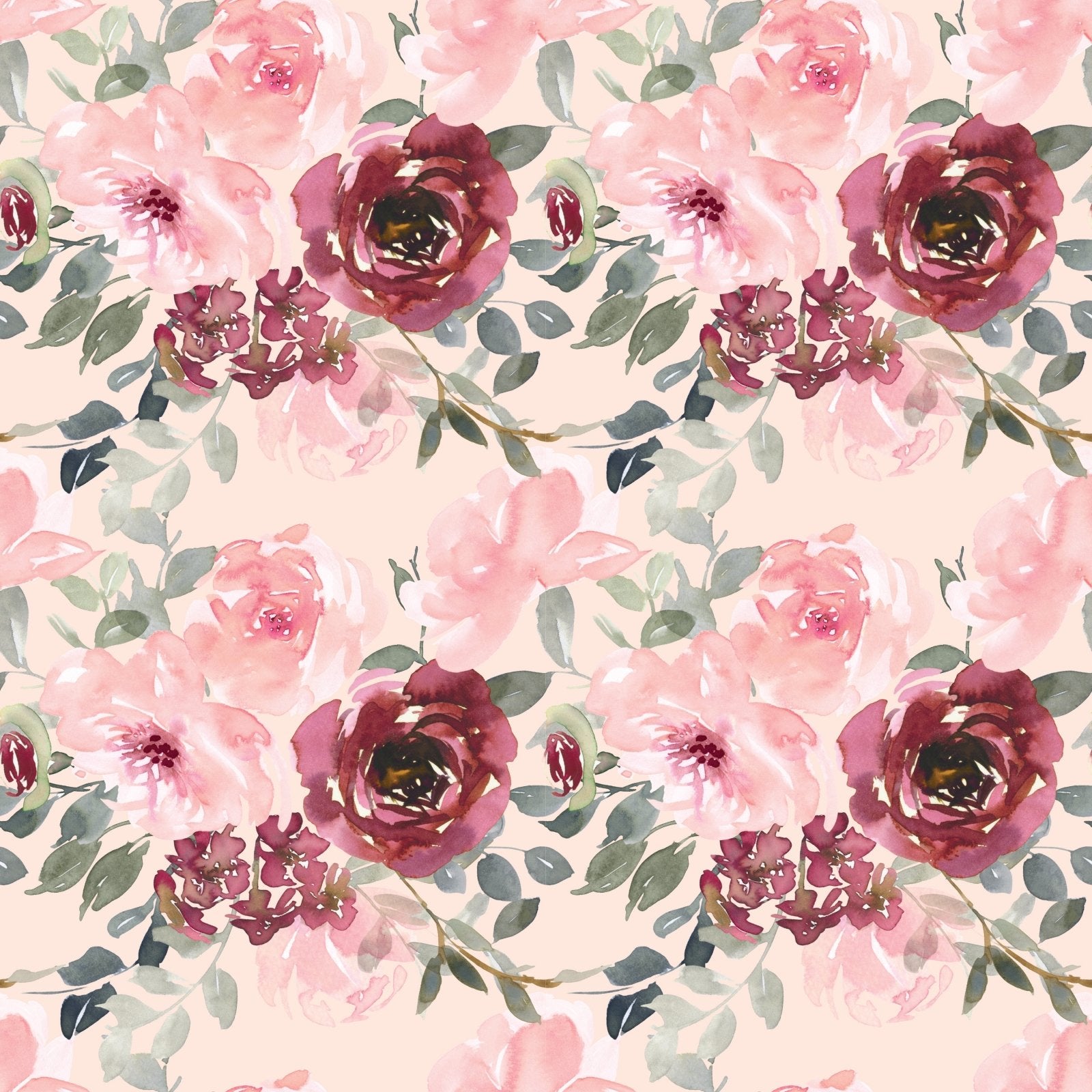 A133 Watercolor Pink Florals - Palmetto Sky Studio