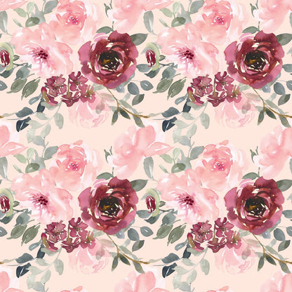 A133 Watercolor Pink Florals - Palmetto Sky Studio