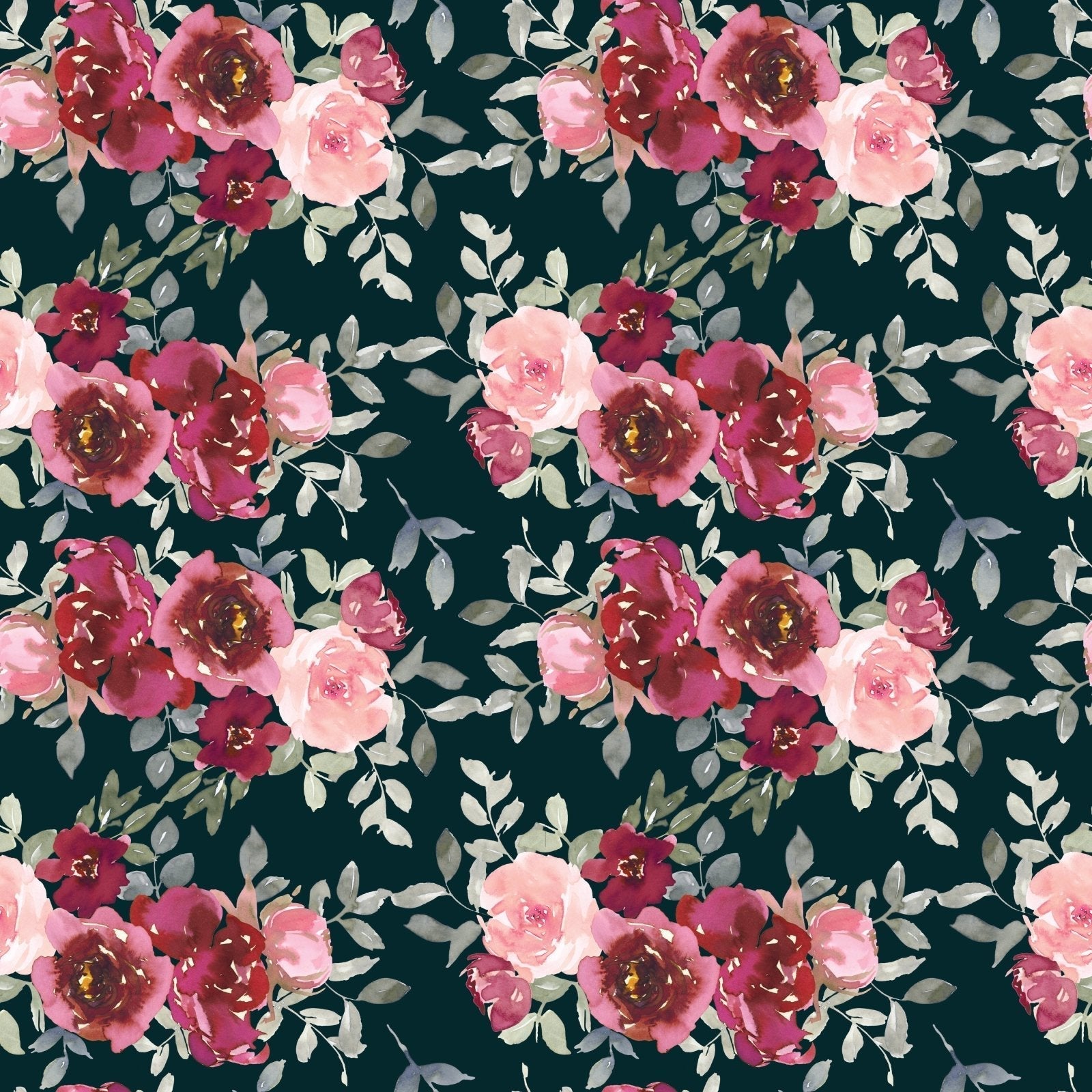 A134 Watercolor Dark Florals - Palmetto Sky Studio