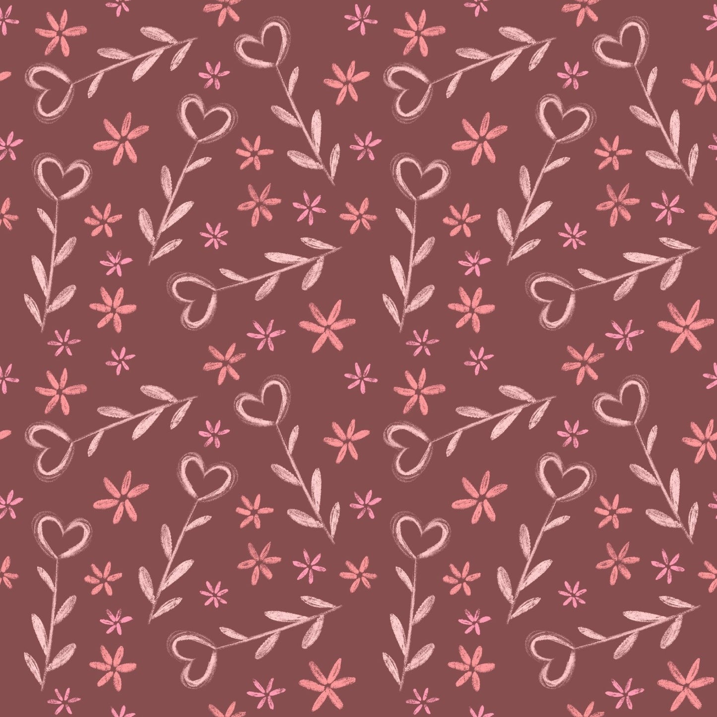 A137 Mauve Heart Florals - Palmetto Sky Studio