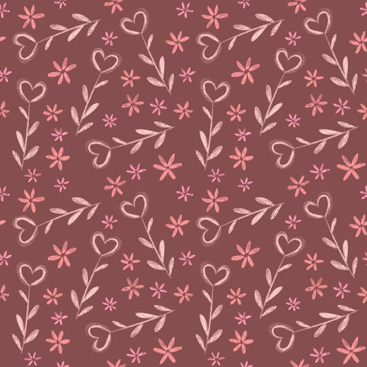 A137 Mauve Heart Florals - Palmetto Sky Studio