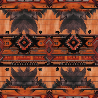 A142 Orange Western Fabric - Palmetto Sky Studio